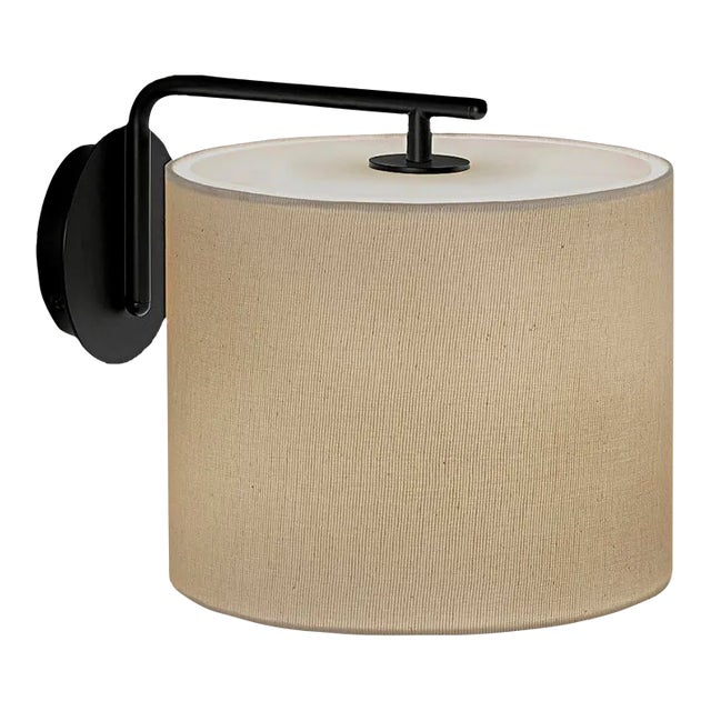 Satin Black Modern Style Wall Light With Shade For Sale
