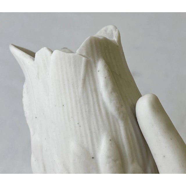 19th Century Victorian Royal Copenhagen Style Parian Ware Porcelain Hand Vases- a Pair For Sale - Image 12 of 12