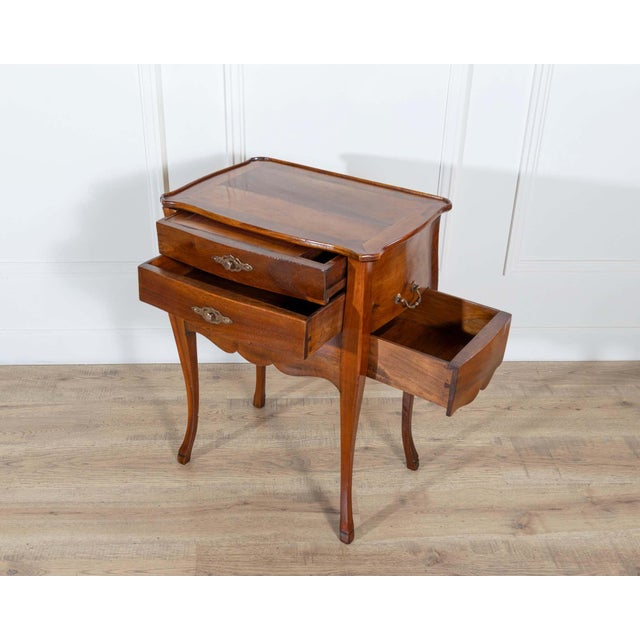 Wood Late 19th-Century French Walnut Bedside Cabinet with Hidden Writing Desk For Sale - Image 7 of 11