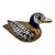 Vintage Mexican Tonala Pottery & Brass Duck Figurine For Sale