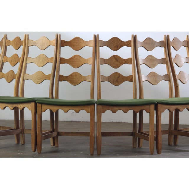 Vintage Danish Tall Back Brutalist Chairs by Henning Kjærnulf, 1960s, Set of 8 For Sale - Image 4 of 18