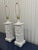 Chinoiserie 1970s High-Gloss White Lacquer Chinoiserie Relief Table Lamps – 33” - a Pair For Sale - Image 3 of 9