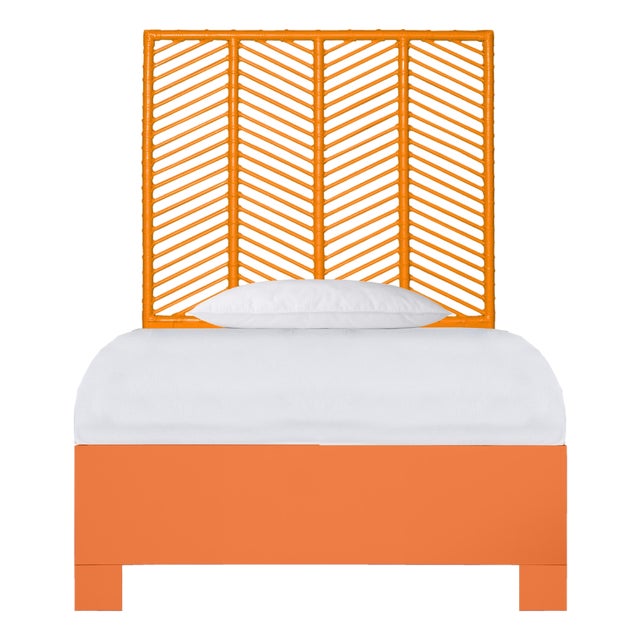 Liam Platform Bed Twin Extra Long - Orange For Sale