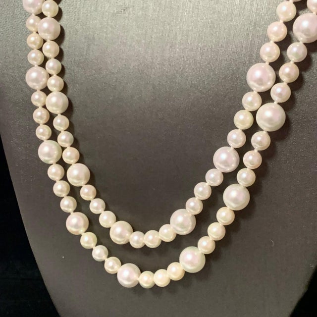Fine Quality Akoya Pearl Necklace 14k Gold 42" 8.5 mm Certified $5,950 116392 This is a Unique Custom Made Glamorous Piece...