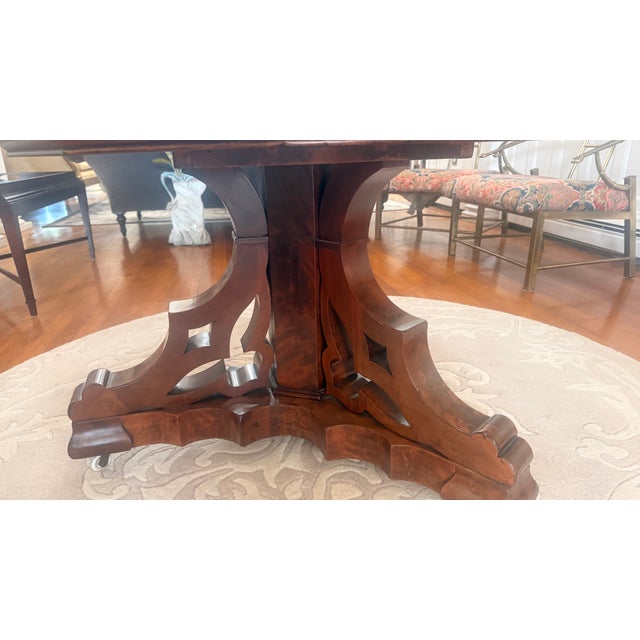 Antique Octagonal Black Marble Top Mahogany Center Table on Porcelain Casters For Sale - Image 13 of 15