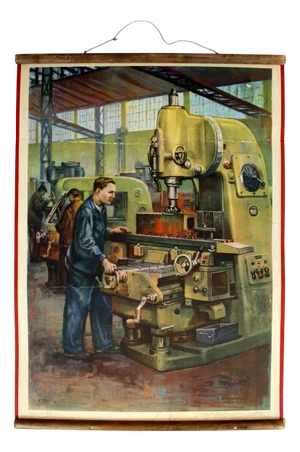 Czech Propaganda Industrial Poster by Frantisek Bilek, 1950s