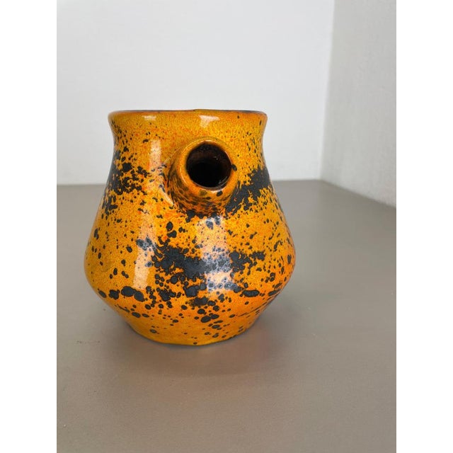 Vintage German Orange Ceramic Studio Pottery Vase from Marei Ceramics, 1970s For Sale - Image 11 of 18