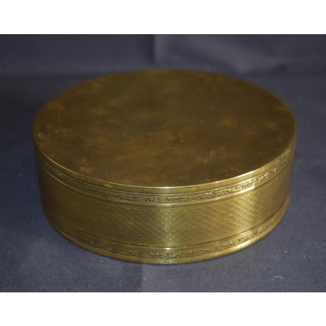 French Antique Mixed Metal Trinket Box French Lid Brass Copper Le Message Relief For Sale - Image 3 of 18