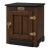 Authentic White Clad Oak Icebox Cabinet Nightstand in Tobacco Walnut & Onyx Black For Sale