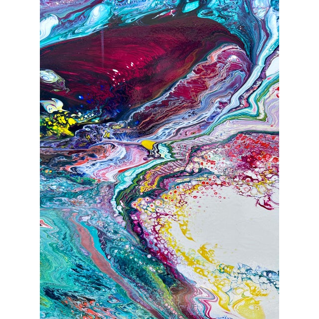 Richard Mann Abstract Acrylic Painting on Panel, 48" X 36", California, Circa 1980s For Sale - Image 14 of 15