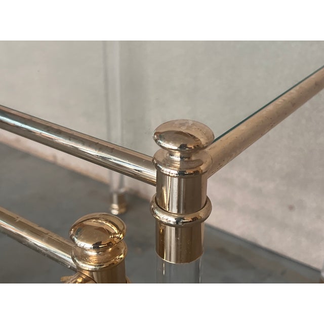 Set of Three Vintage Lucite an Brass Nesting Tables With Glass Top For Sale - Image 12 of 12