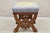Victorian Antique Eastlake Victorian Burl Walnut Carved Curule Footstool Ottoman Stool For Sale - Image 3 of 11