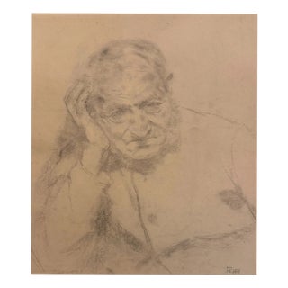 Heinrich Pforr, Father of the Artist Portrait in Thought, 1919, Oil on Canvas For Sale