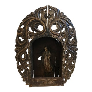 19th Century Hispano-Filipino Urna Santo of Vincent Ferrer For Sale