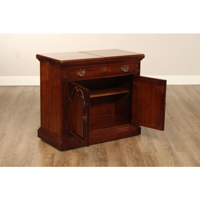 Wood Thomasville Georgian Style Cherry Flip Top Server For Sale - Image 7 of 12