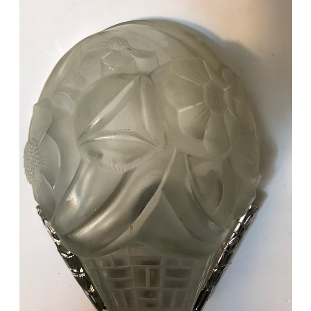 Art Deco French Art Deco Wall Sconces Signed by Degue - a Pair For Sale - Image 3 of 11