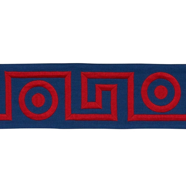 Not Yet Made - Made To Order Sample - Schumacher X Mary McDonald Plato Tape Trim in Navy & Red For Sale - Image 5 of 5