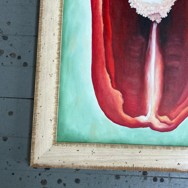 Contemporary Contemporary Original Abstract Red Pepper Still Life Painting For Sale - Image 3 of 5