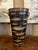 Vintage English Planter Jardiniere Urn Fish Decoupage Black Tole Lodge Décor For Sale - Image 11 of 18