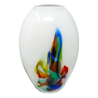Vintage Italian Vase in Murano Glass, 1970s For Sale