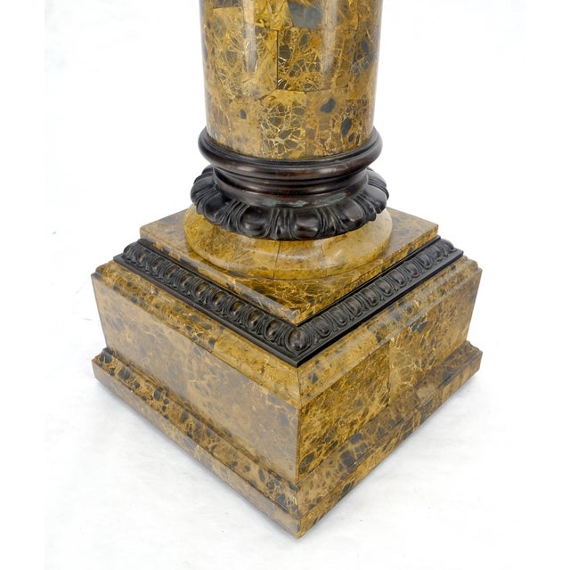 Traditional Neoclassical 14" Square Top Tapered Column Pedestal Stand Lamp Table MINT For Sale - Image 3 of 12