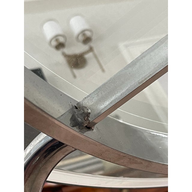 Metal 1990s Round Chrome and Thick Glass Coffee Table For Sale - Image 7 of 11