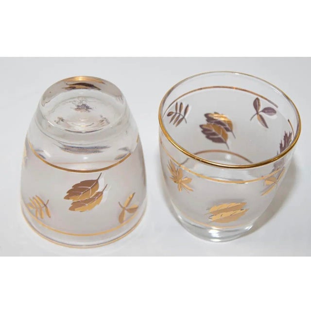 Vintage Libbey Frosted & Golden Foliage Cocktail Glasses Set of 4 For Sale - Image 10 of 10