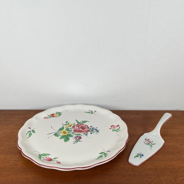 Cake Plate with Cake Server Réverbère Model from Kg Luneville, 1950s, Set of 2 For Sale - Image 13 of 13