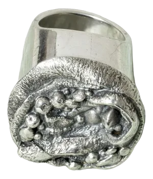 Mid-Century Swedish Brutalist Silver Ring, 1976