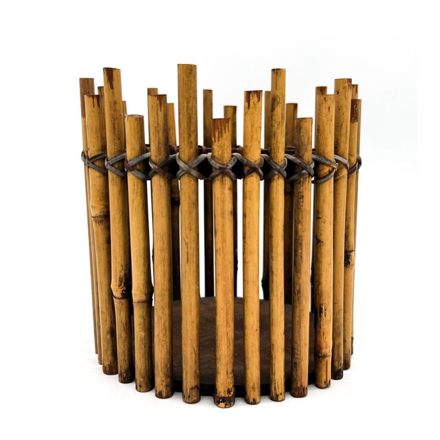 Vintage Bamboo Planter / Cachepot in the Style of Gabriella Crespi - Bohemian, Hollywood Regency, Organic Modern For Sale - Image 10 of 10