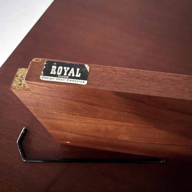 Brown Royal System Wall Unit in Teak with Fold-Out Desk by Poul Cadovius for Cado, 1960s For Sale - Image 8 of 11