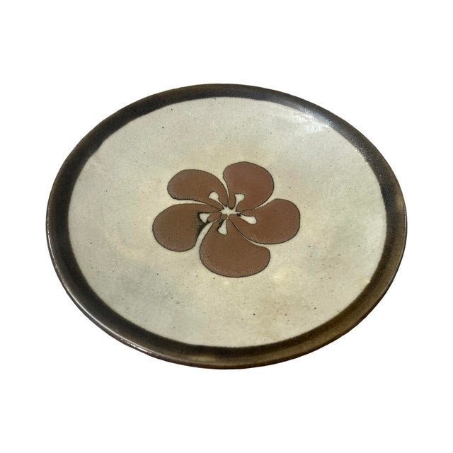 Vintage Mid Century Modern Studio Pottery Large Ceramic Plate Dish Glazed 1970s For Sale - Image 4 of 4
