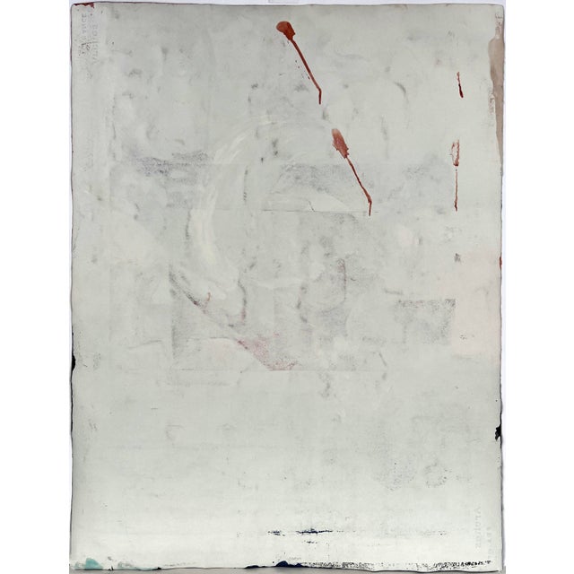 1980s Bold Abstract and Figurative Composition in Blue and Red Acrylic on Paper by Ricardo De Silva For Sale - Image 5 of 5