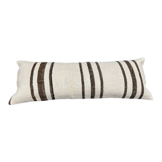 Turkish Hemp Pillow Cushion Natural Beige Brown Cushion Cover 14x40 For Sale