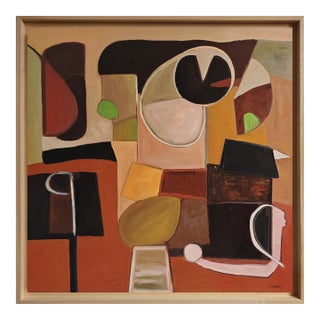 Topographie Du Reve, Large Abstract Geometric, Textured, Expressionism, Framed by Sophie Dumont For Sale