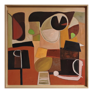 Topographie Du Reve, Large Abstract Geometric, Textured, Expressionism, Framed by Sophie Dumont