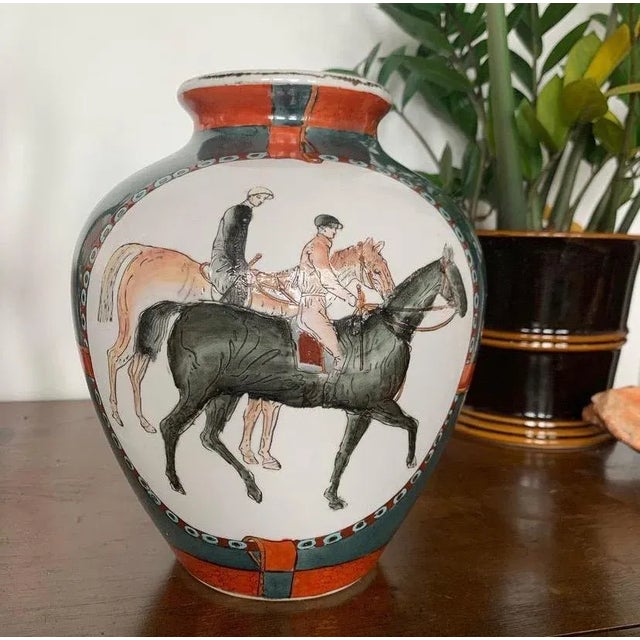 Early 20th Century WBI Chinese Handpainted Equestrian Vase For Sale - Image 10 of 13
