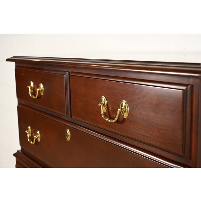 Harden Furniture Georgian Solid Mahogany Triple Chest-on-Chest Highboy Dresser For Sale - Image 11 of 17