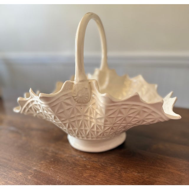 Original Hand-Painted 1975 Ceramic Basket For Sale - Image 14 of 18