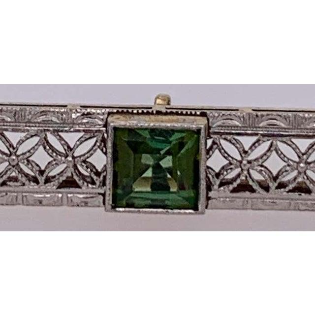 Victorian Sapphire Bar Pin, Pierced Floral Design For Sale - Image 10 of 10