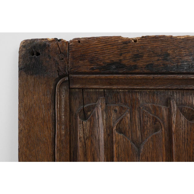 Brown 16th Century Gothic Carved Oak Relief Panel, France For Sale - Image 8 of 11