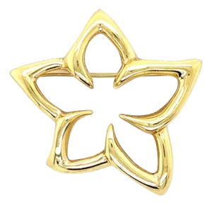 Late 20th Century Tiffany & Co. 18k Yellow Gold Flower Star Brooch