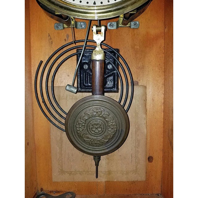 Brown British Colonial Wall Clock by Kawaii, C. 1920s For Sale - Image 8 of 11
