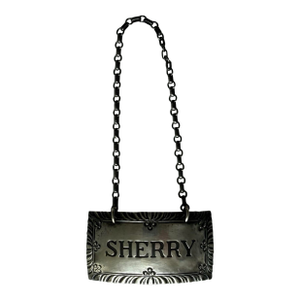 Mid 20th Century Sterling Silver "Sherry" Decanter Label/Tag by Stieff Company for Colonial Williamsburg
