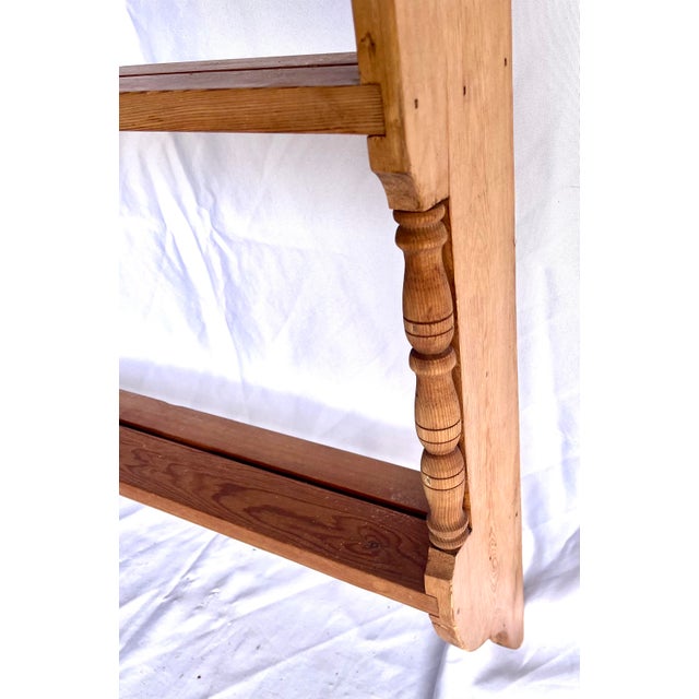 Vintage Natural Pine Wall Shelf Plate Rack For Sale - Image 4 of 15