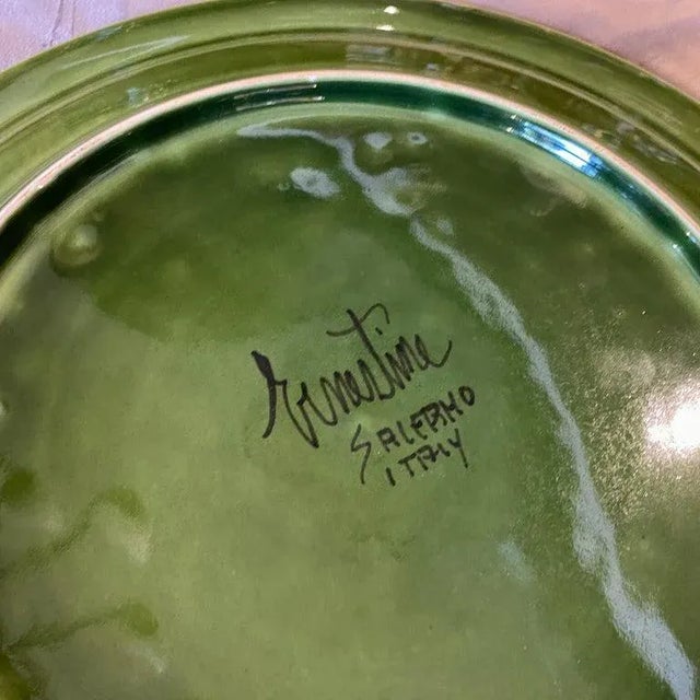 1970s 1970s Mid-Century Modern Ceramic Bowl on a Plate by Ernestine Salerno For Sale - Image 5 of 10