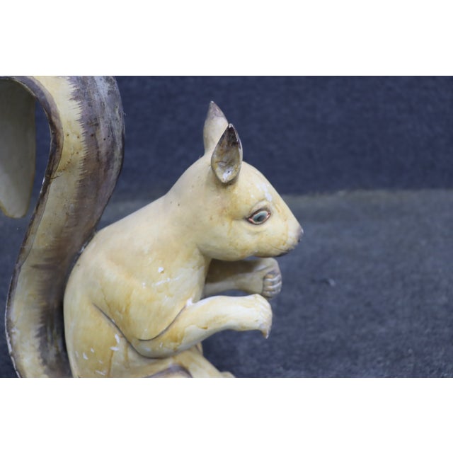 Beige Folk Art Carved Wooden Squirrel Figure For Sale - Image 8 of 14