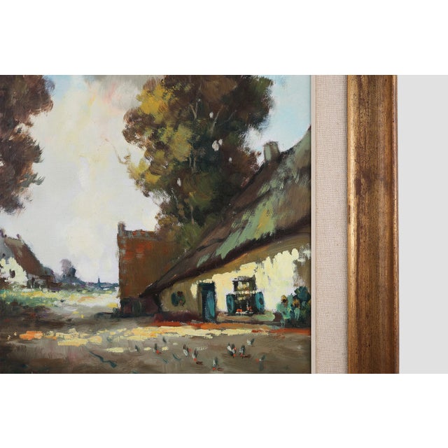 1950s Belgian Artist, Farm Scene, 1950s, Oil on Canvas, Framed For Sale - Image 5 of 11