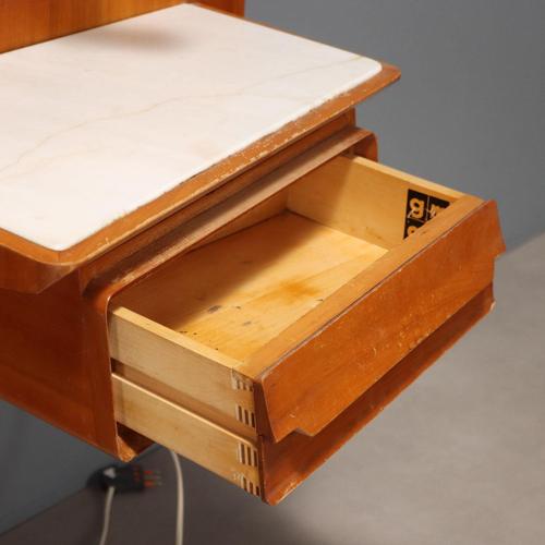 Brown Vintage Headboard with Nighstands, 1950s For Sale - Image 8 of 11