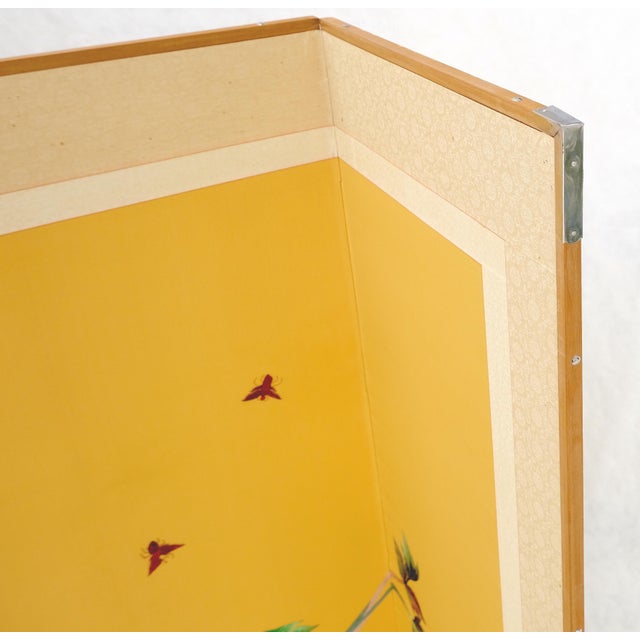 Textile Oriental Decorative 8 Panel Silk Embroidery Peacock Scene Room Divider Screen For Sale - Image 7 of 18